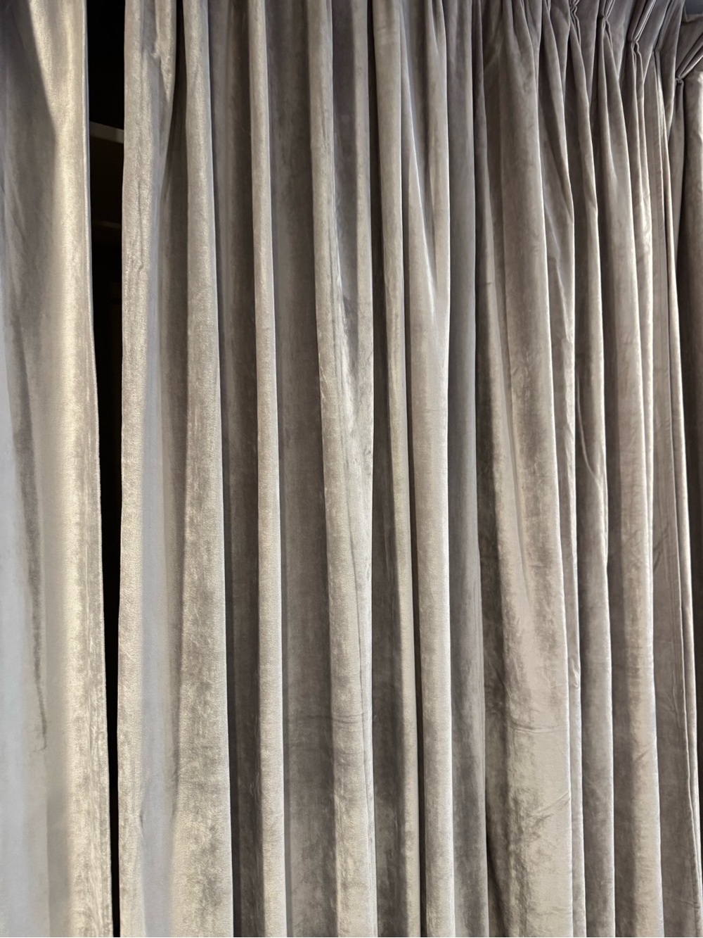 Tahari Plush Velvet Curtain Panel in Light Gray